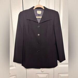 VESTIMENTA Women Midnight Blue Collared‎ Button Blazer Size Large Italy Wool